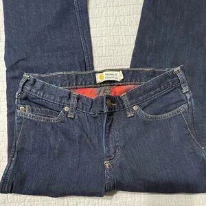 Carhartt Original Fit Straight Leg Blaine Flannel Lined Women’s Jeans Sz 6 Tall